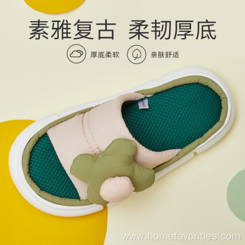 New Fashion Women Linen Mesh Breathable Slippers